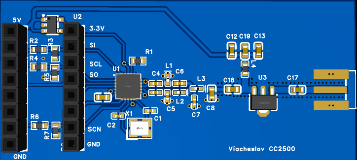 CC2500 transceiver module